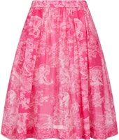 (Women) DIOR FW22 Pink Flared A-Line Midi Skirt with Elastic Waist. 241J90B3846-X4856 (Women) DIOR FW22 Pink Flared A-Line Midi Skirt with Elastic Waist. 241J90B3846-X4856