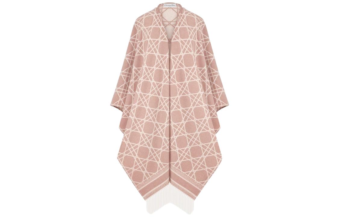 Order (W) DIOR FW22 Ponco Cape Motif Kotak Logo Letter dengan Rumbai. 21CAN370I006-C140