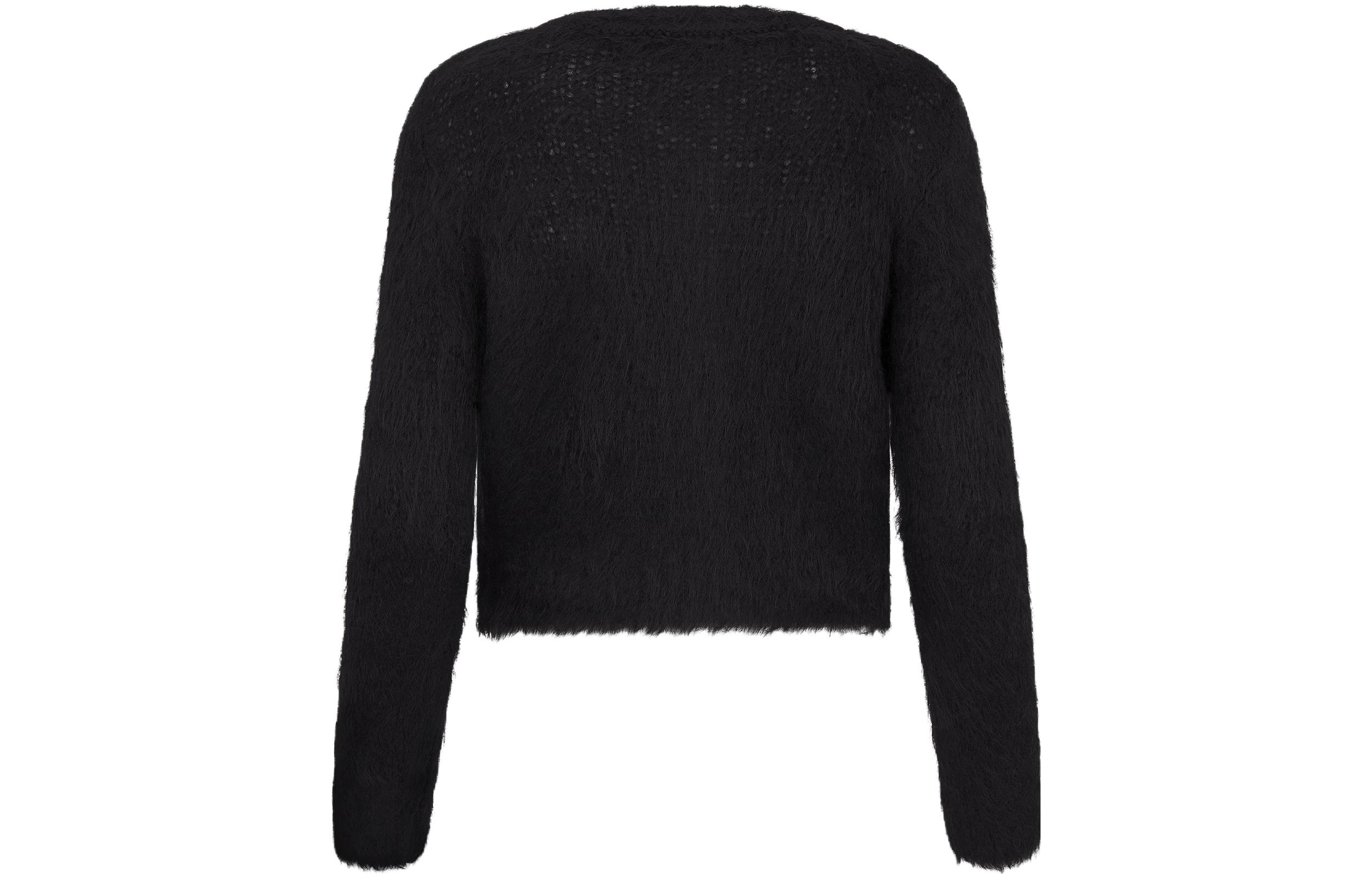 Lookbook (W) DIOR FW23 Cárdigan Suéter Negro de Punto Manga Larga Cuello Redondo 354G04AM432-X9000