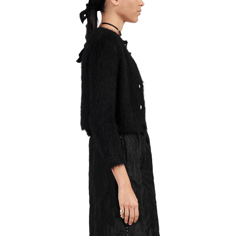 Details for (W) DIOR FW23 Cárdigan Suéter Negro de Punto Manga Larga Cuello Redondo 354G04AM432-X9000