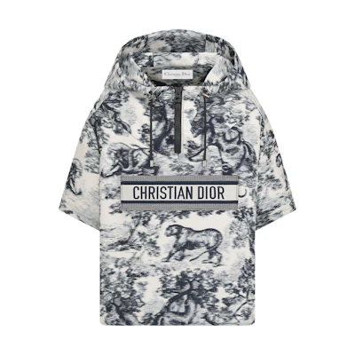 (Women) DIOR FW23 Logo Animal Print Short-Sleeve Hoodie Multicolor. 357C19A2996-X5830