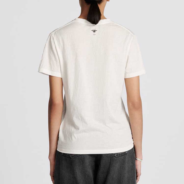 (Women) DIOR FW23  White Short-Sleeve T-Shirt with Letter Print. 353T06B4512-X0200 圖 4