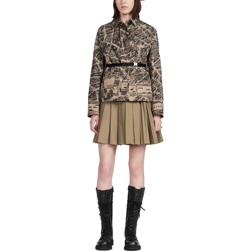 Shop (W) DIOR FW23 女裝米色高腰百褶休閒裙。 351J33A3332-X1700