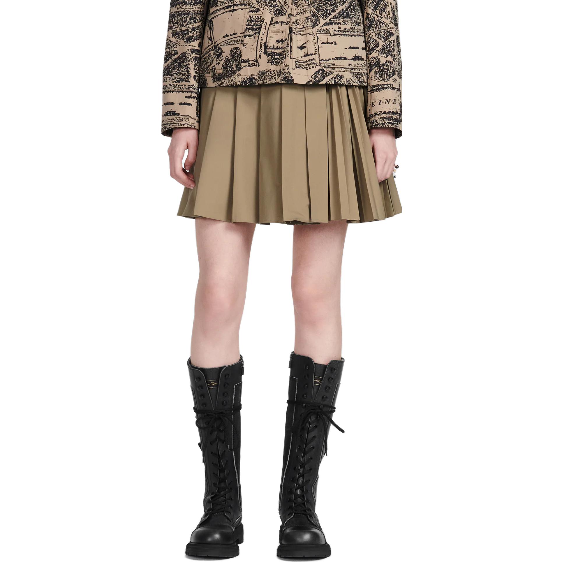 Purchase (W) DIOR FW23 女裝米色高腰百褶休閒裙。 351J33A3332-X1700