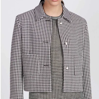(Women) Dior FW23 Houndstooth Pattern Short Jacket in Gray 351V34A1433-X9330 Shop (Women) Dior FW23 Houndstooth Pattern Short Jacket in Gray 351V34A1433-X9330