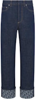 (Women) DIOR FW24 Blue Flared Jeans with Washed Logo and Zippered Pockets 452P31A3426-X5462 (Women) DIOR FW24 Blue Flared Jeans with Washed Logo and Zippered Pockets 452P31A3426-X5462