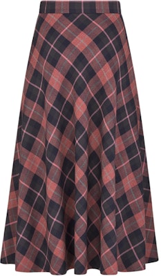 (Women) DIOR FW24 Plaid Flared Wool Midi Skirt in Pink Grey Mix. 511J22A1640-X4849 Order (Women) DIOR FW24 Plaid Flared Wool Midi Skirt in Pink Grey Mix. 511J22A1640-X4849
