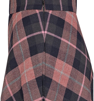 (Women) DIOR FW24 Plaid Flared Wool Midi Skirt in Pink Grey Mix. 511J22A1640-X4849 Sizing (Women) DIOR FW24 Plaid Flared Wool Midi Skirt in Pink Grey Mix. 511J22A1640-X4849