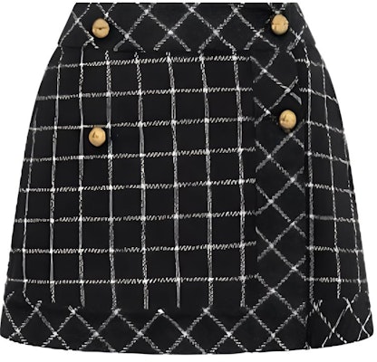 (Women) DIOR FW24 Plaid Wrap Button Skirt Black 450J12A1589-X9330 Order (Women) DIOR FW24 Plaid Wrap Button Skirt Black 450J12A1589-X9330