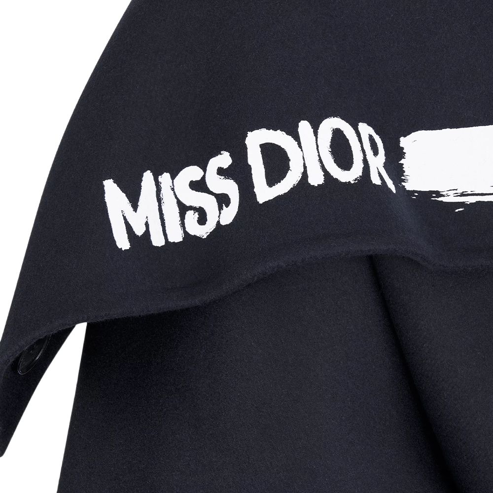 Details for (Women) Dior FW24 Navy Blue Logo Print Loose-Fit Single-Breasted Jacket 450C37P1116-X5640