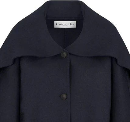 (Women) Dior FW24 Navy Blue Logo Print Loose-Fit Single-Breasted Jacket 450C37P1116-X5640 Cheap (Women) Dior FW24 Navy Blue Logo Print Loose-Fit Single-Breasted Jacket 450C37P1116-X5640