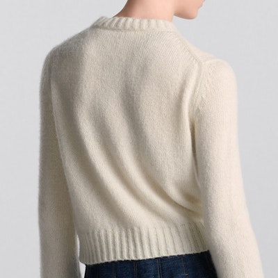 (W) ディオール FW24 七夕コレクション ロゴ クルーネック カシミヤ セーター オフホワイト 454S57AM103-X5805 Purchase (W) ディオール FW24 七夕コレクション ロゴ クルーネック カシミヤ セーター オフホワイト 454S57AM103-X5805