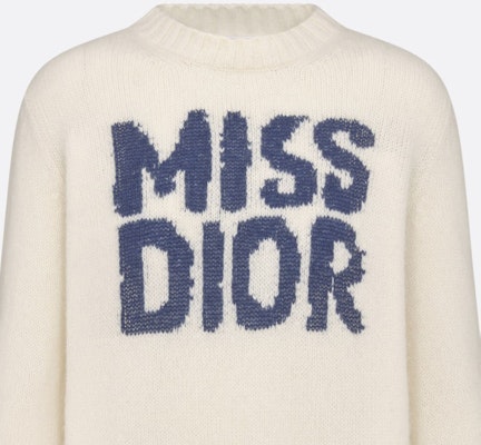 (W) ディオール FW24 七夕コレクション ロゴ クルーネック カシミヤ セーター オフホワイト 454S57AM103-X5805 Sizing (W) ディオール FW24 七夕コレクション ロゴ クルーネック カシミヤ セーター オフホワイト 454S57AM103-X5805