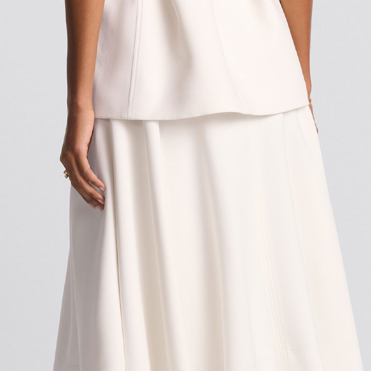 Sizing (W) DIOR FW24 白色高腰羊毛混紡百褶A字中長裙 女裝 451J05A1166-X0150
