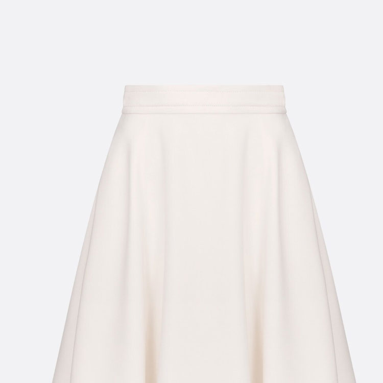 Cheap (W) DIOR FW24 白色高腰羊毛混紡百褶A字中長裙 女裝 451J05A1166-X0150