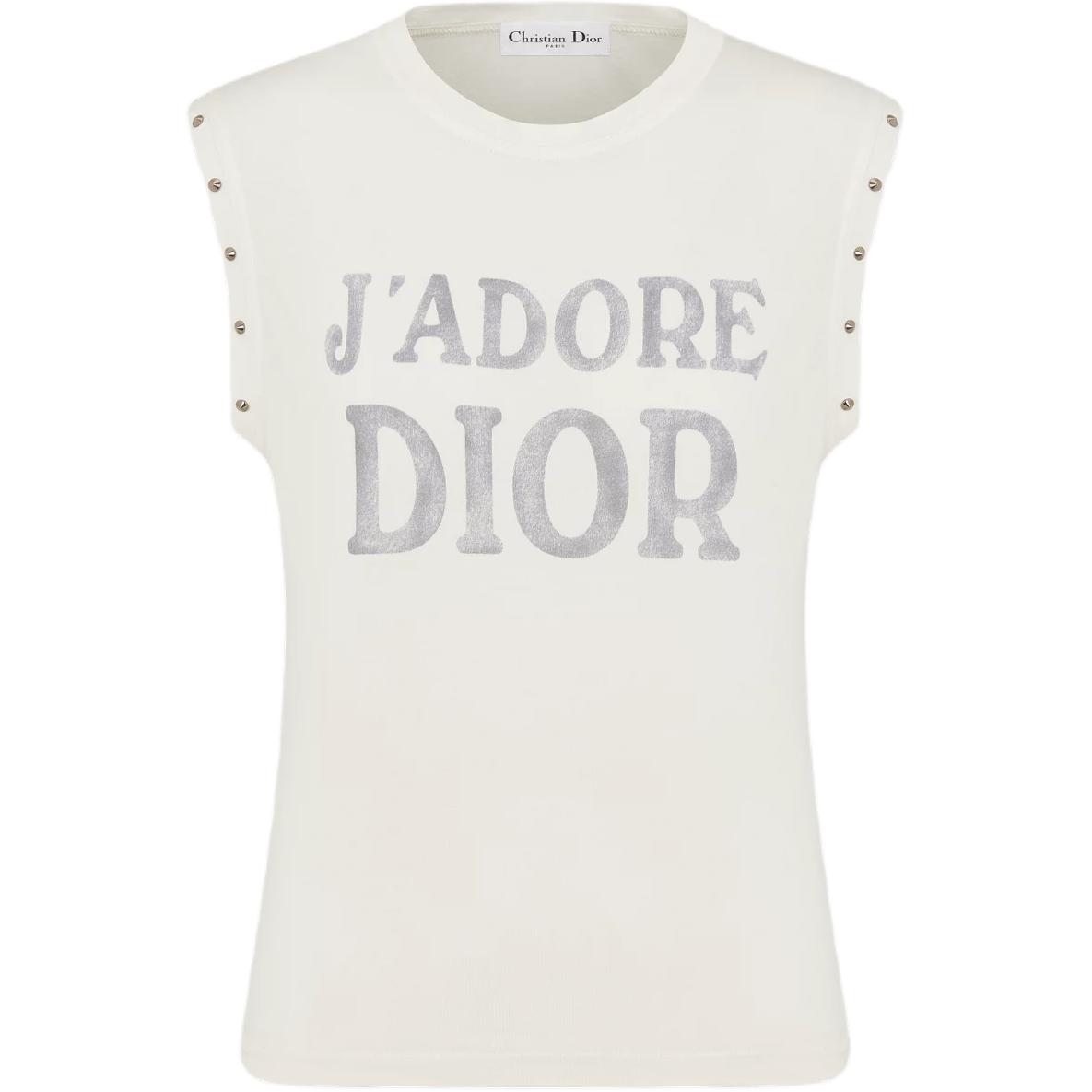 (Women) Dior FW25 J'Adore Dior Cotton Tank Top Sleeveless Tee 553T02C4250-X0930