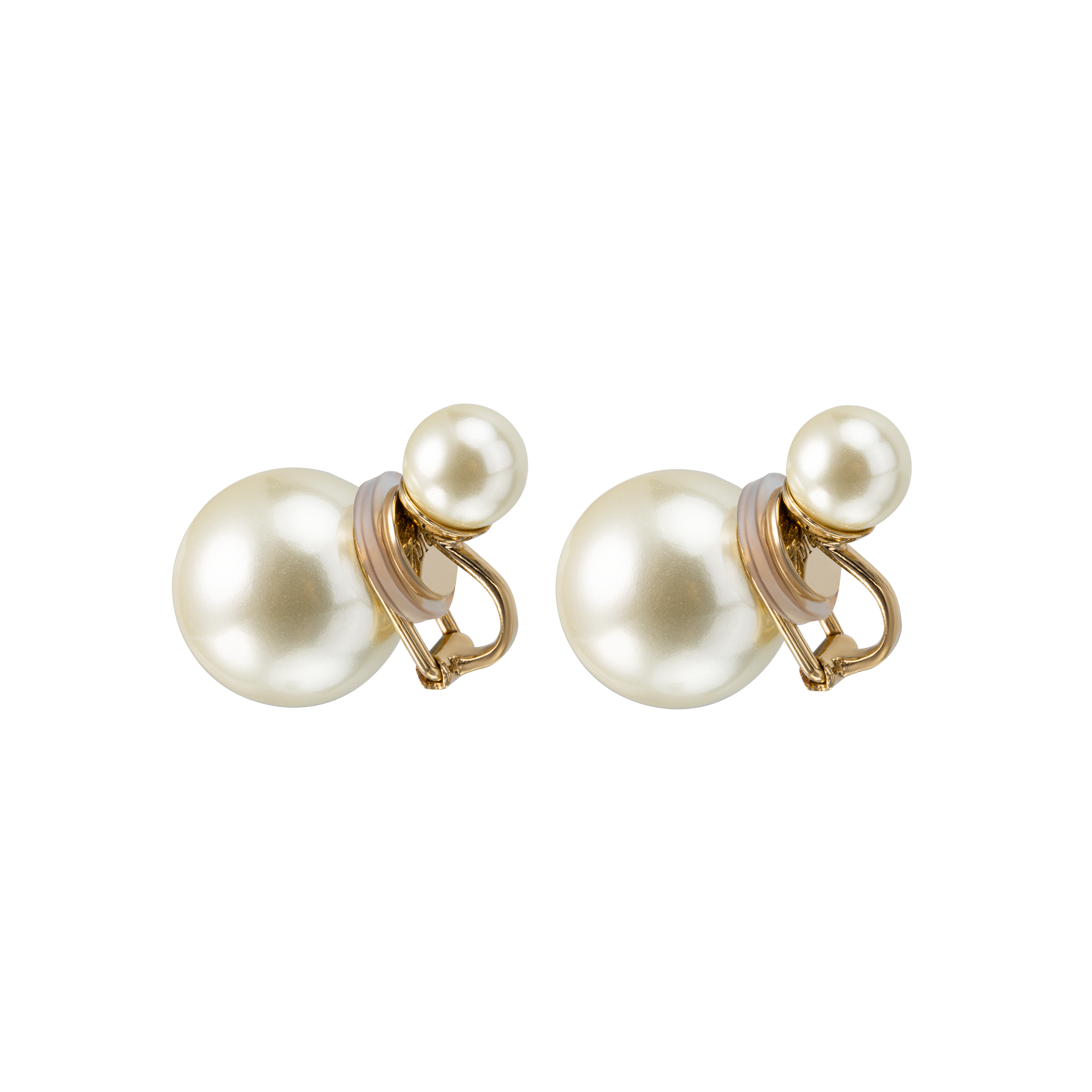 (Women) DIOR Gold-Plated Earrings in Off-White E0386TRIRS-D301