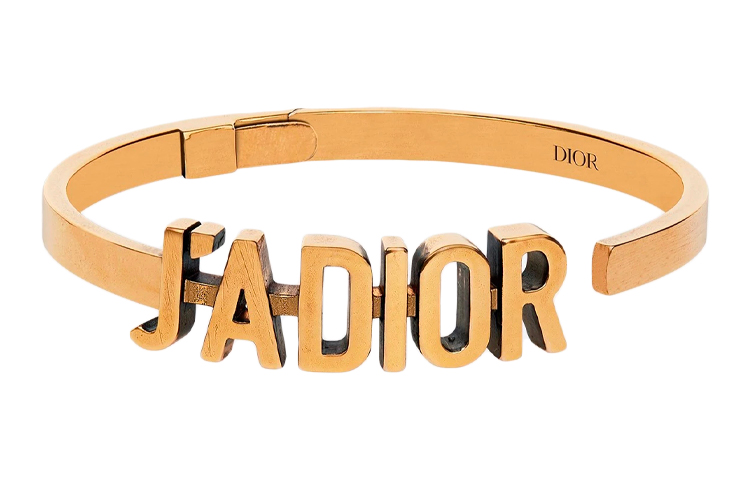 (Women) Dior Gold-Tone Letter Cutout Aged Metal Open Cuff Bracelet for Women B0632ADRMT_D907 圖 2