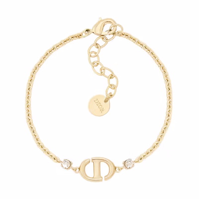(Women) DIOR Gold & Silver CD Navy Crystal Bracelet for Women. B1242CDNCY-D03S