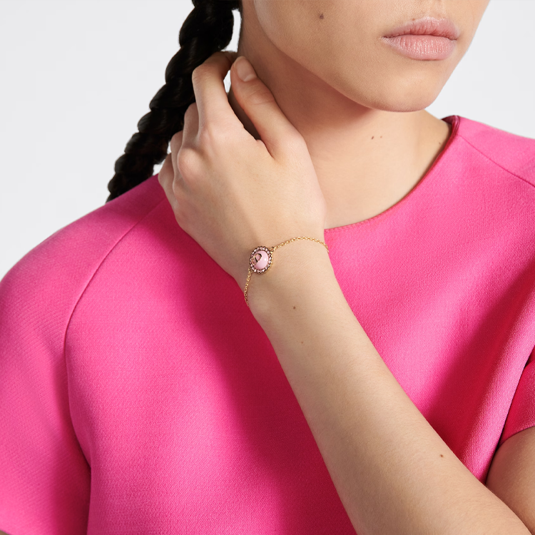 (Women) DIOR Gold  Bracelet with Letter Logo, Faux Crystal, Glass, and Metal. B2210WOMCY_D04P 圖 3