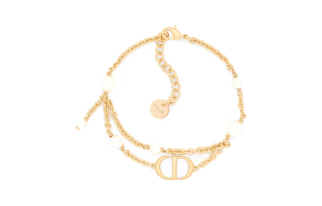 (Women) DIOR Gold Bracelet with Central CD Logo B2068WOMRS-D301
