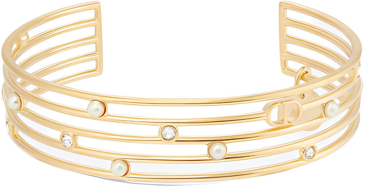 women-dior-gold-bracelet-with-cutout-design-metal-resin-pearls-and-crystals-for-women-b2415-womcyd-03-s