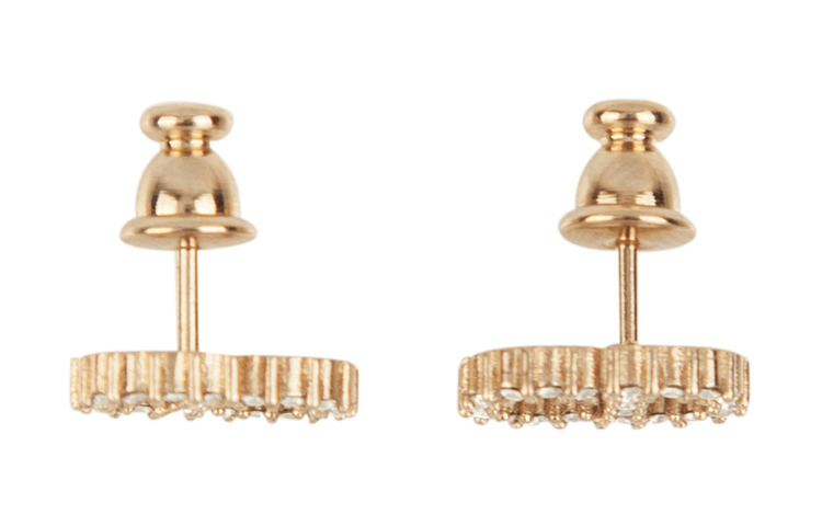 (Women) Dior Gold Earrings with CD and White Crystal Accents for Women E0715CDLCY-301 圖 3