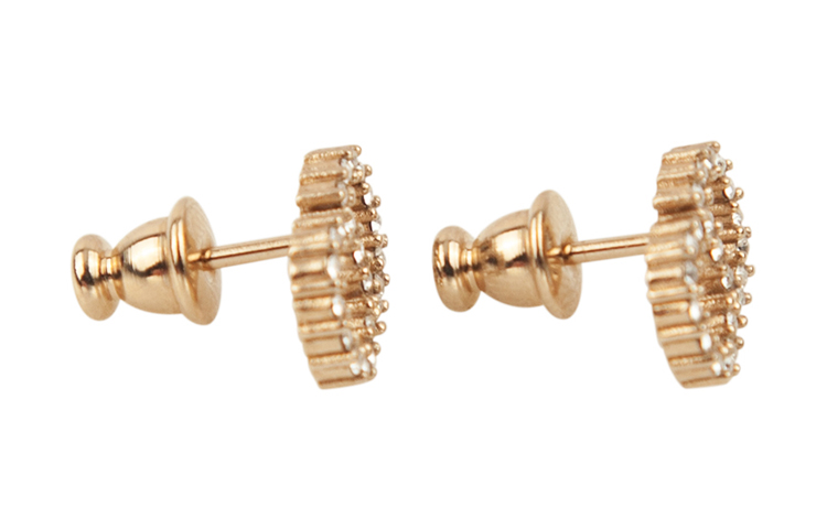 (Women) Dior Gold Earrings with CD and White Crystal Accents for Women E0715CDLCY-301 圖 4