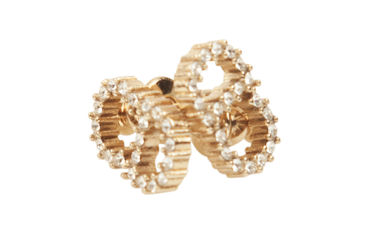 (Women) Dior Gold Earrings with CD and White Crystal Accents for Women E0715CDLCY-301 圖 5