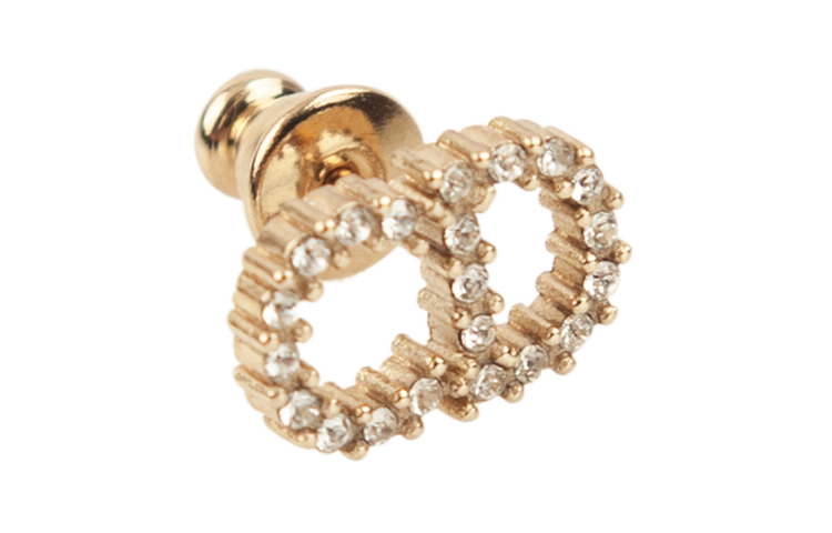 (Women) Dior Gold Earrings with CD and White Crystal Accents for Women E0715CDLCY-301 圖 6