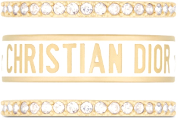 (W) 디올 여성용 골드 메탈 링 세트 - 크리스탈 & 화이트 디테일. R1256ODELQ-D03S Shop (W) 디올 여성용 골드 메탈 링 세트 - 크리스탈 & 화이트 디테일. R1256ODELQ-D03S