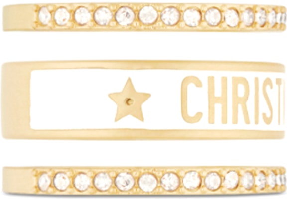 (W) 디올 여성용 골드 메탈 링 세트 - 크리스탈 & 화이트 디테일. R1256ODELQ-D03S Purchase (W) 디올 여성용 골드 메탈 링 세트 - 크리스탈 & 화이트 디테일. R1256ODELQ-D03S