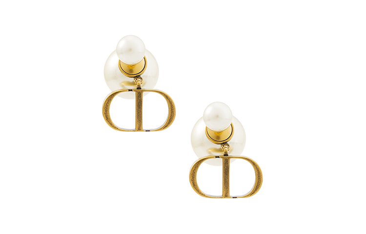 (Women) DIOR Gold Metal Coated White Resin Earrings for Women E1293TRIRS-D908 圖 2