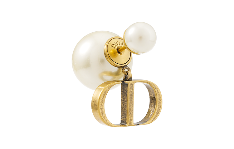 (Women) DIOR Gold Metal Coated White Resin Earrings for Women E1293TRIRS-D908 圖 3