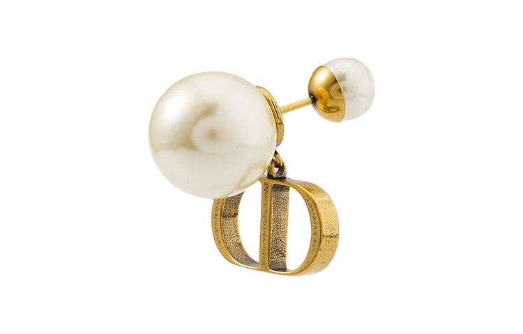 (Women) DIOR Gold Metal Coated White Resin Earrings for Women E1293TRIRS-D908 圖 4