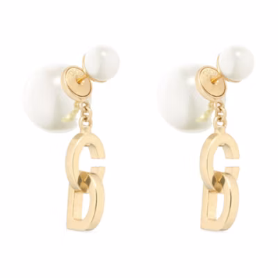 (Women) DIOR Gold Resin & Metal Letter Design Earrings. E3074WOMRS