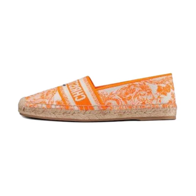 (W) Dior Granville Embroidered Cotton 'Bright Orange'