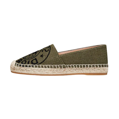 (W) Dior Granville Espadrille 'Khaki Embroidered'
