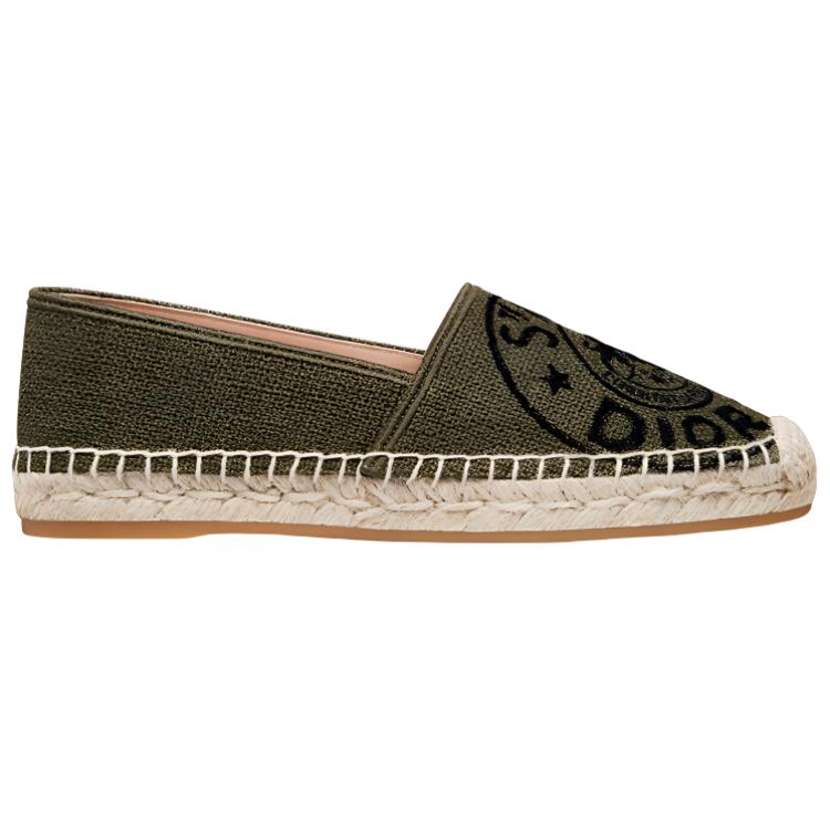Order (W) Dior Granville Espadrille 'Khaki Bordir' KDB612JUR_S11H
