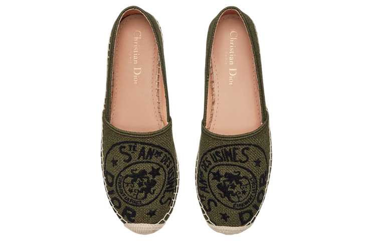 Purchase (W) Dior Granville Espadrille ''Khaki Bestickt'' KDB612JUR_S11H