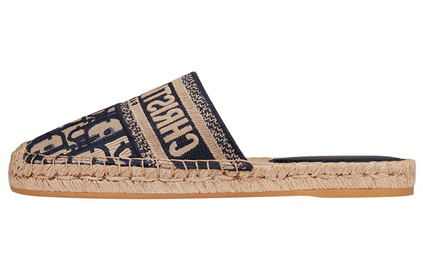 (Women) Dior Granville Espadrille Mule 'Deep Blue Embroidery' KDB593OBES_56B