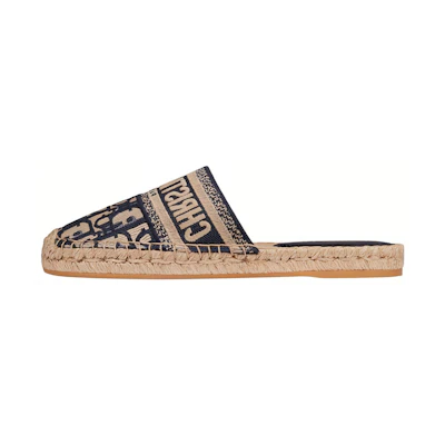 (W) Dior Granville Espadrille Mule 'Deep Blue Embroidery'
