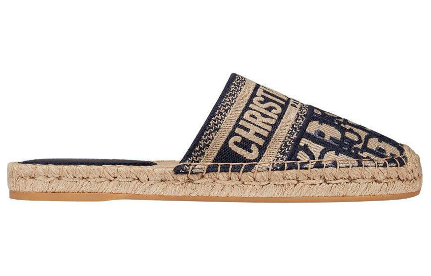 Order DIOR迪奧 Granville 套腳刺繡印花 時尚涼拖 女款 深藍色