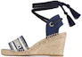 Buy (W) Dior Granville Espadrille Compensée ''Broderie Bleu Indigo'' KDQ356ERC_S74B