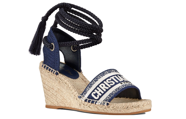 Lookbook (W) Dior Granville Espadrille Compensée ''Broderie Bleu Indigo'' KDQ356ERC_S74B