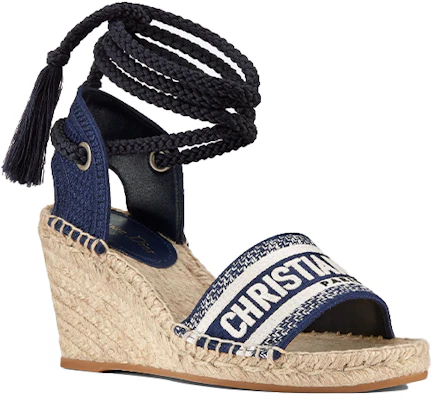 (W) Dior Granville Espadrille Compensée ''Broderie Bleu Indigo'' KDQ356ERC_S74B Lookbook (W) Dior Granville Espadrille Compensée ''Broderie Bleu Indigo'' KDQ356ERC_S74B