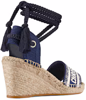 Shop (W) Sandalia Dior Granville Espadrille Cuña 'Bordado Azul Índigo' KDQ356ERC_S74B