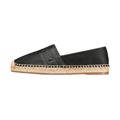 (W) Dior Granville Leather Flat 'Black'