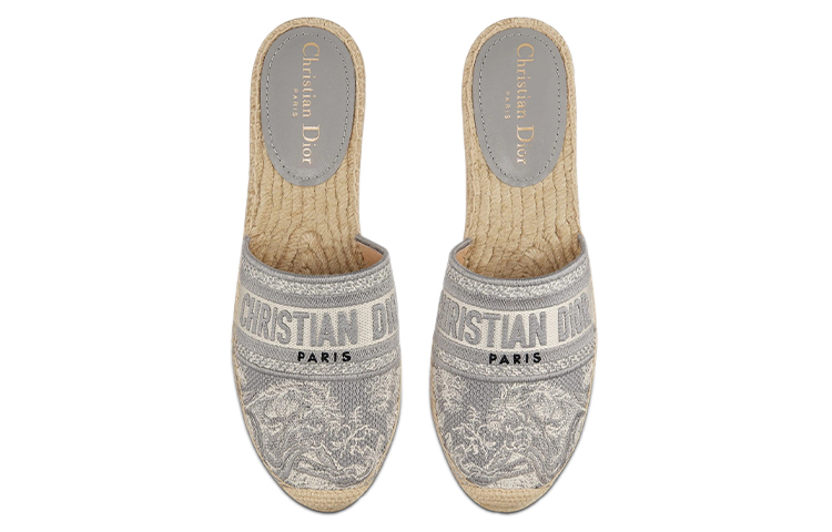 Purchase (W) Dior Granville Mule Flat 'Abu-abu' KDB602TJE_S37W