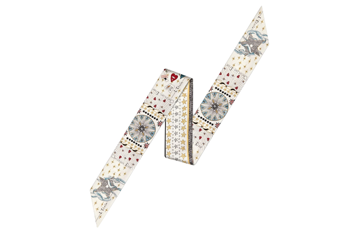 (Women) Dior Grey-White Silk L'Étoile Tarot Scarf Women’s Patterned 76MTA106I640-C015